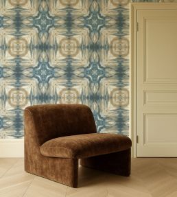 Kalia Wallpaper by Clarke & Clarke Midnight/Antique