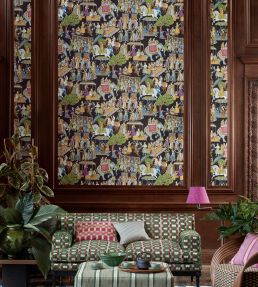 Kalinda Wallpaper by Manuel Canovas Bleu de Prusse
