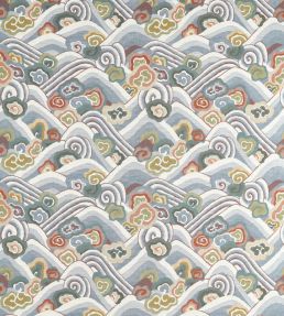 Kanagawa Fabric by Harlequin Terracotta/Azul