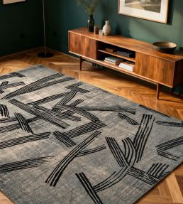 Louis De Poortere Kanji Round rug Dark Street 119988 Dark Street