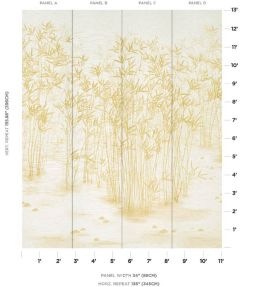 Kanji Sisal Panel Set Mural by Schumacher Ochre