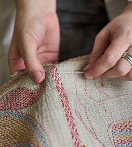 Kantha Fabric by Harlequin Ochre/Charcoal