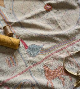 Kantha Fabric by Harlequin Ochre/Charcoal