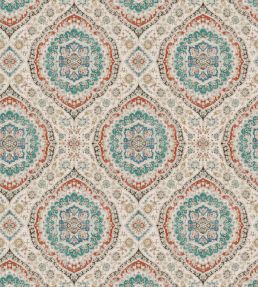 Karabali Wallpaper by Nina Campbell Teal/Russet