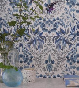 Karakusa Wallpaper by Designers Guild Cobalt