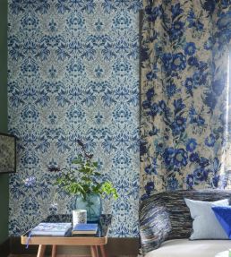 Karakusa Wallpaper by Designers Guild Cobalt
