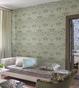 Karakusa Wallpaper by Designers Guild Eau De Nil