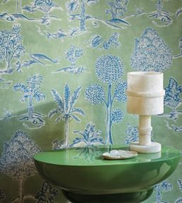 Karuna Wallpaper by Osborne & Little Aqua/Raspberry