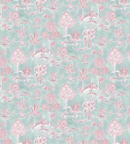 Karuna Fabric by Osborne & Little Aqua/Raspberry