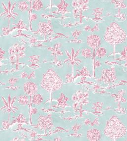 Karuna Wallpaper by Osborne & Little Aqua/Raspberry