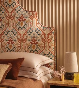 Kashmar Fabric by Jane Churchill Green/Pink