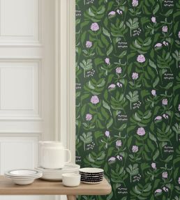 Kasvio Wallpaper by Marimekko Dark Green