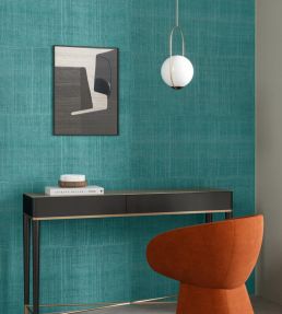 Katan Silk Wallpaper by Arte Teal