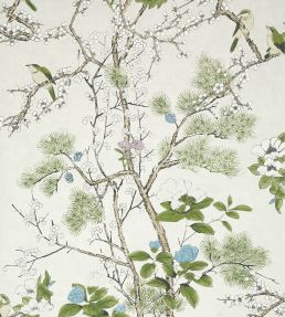 Katsura Wallpaper by Thibaut Cream and Lavender
