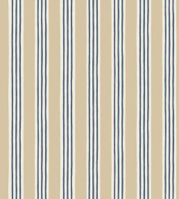 Kemble Stripe Wallpaper by Josephine Munsey Chute Blue, Shell and Cliffwell Stone