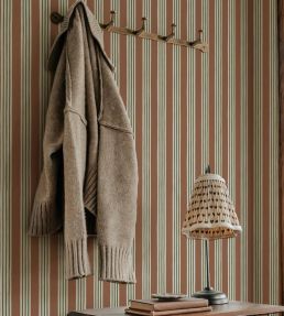 Kemble Stripe Wallpaper by Josephine Munsey Trixie, Sunday Clay and Quartz