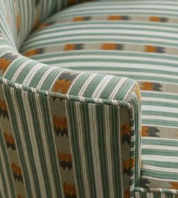 Kendra Stripe Fabric by Jane Churchill Aqua/Copper
