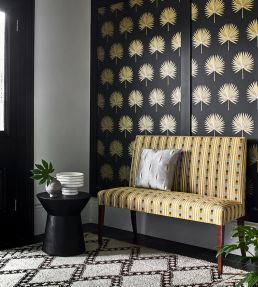 Kendra Stripe Fabric by Jane Churchill Ochre/Charcoal
