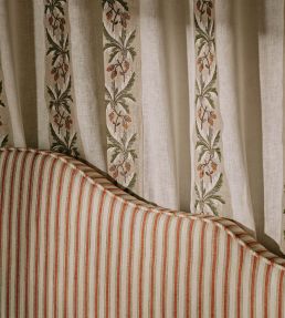 Kepple Stripe Fabric by Colefax and Fowler Tomato