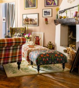 Kerschdorf Plaid Fabric by MINDTHEGAP Carrot