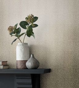 Kew Wallpaper by 1838 Wallcoverings Taupe Metallic