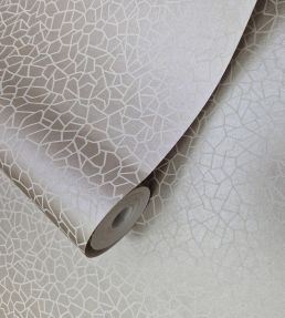 Kew Wallpaper by 1838 Wallcoverings Taupe Metallic