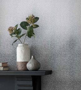 Kew Foil Wallpaper by 1838 Wallcoverings Silver Metallic