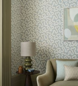 Kezia Wallpaper by Romo Eau de Nil