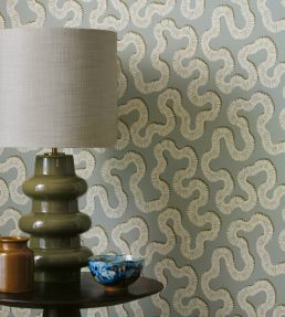 Kezia Wallpaper by Romo Eau de Nil