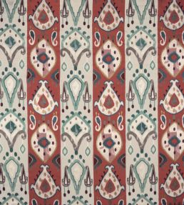Khotan Fabric by Nina Campbell Red/Blue