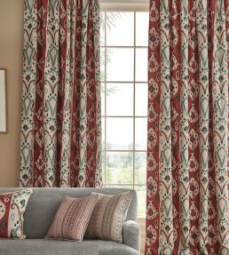 Khotan Fabric by Nina Campbell Red/Blue