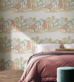 Kigi Wallpaper by Ohpopsi Blush & Seafoam
