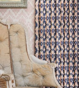 Kilim Fabric by Barneby Gates Navy/Pink
