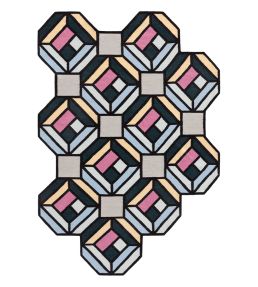 GAN Parquet Tetragon rug Blue 02KL519I3GAB9-147213 Blue