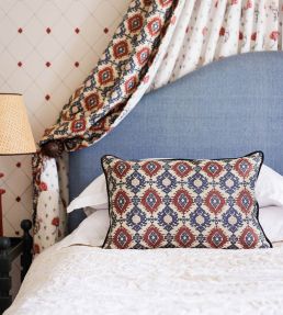 Kilim Piped Pillow 16 x 24" by Barneby Gates Red/Navy