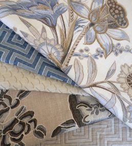 Fret Maze Fabric by Jim Thompson Deep Emerald