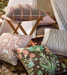 Lilia Print Fabric by Thibaut Chocolate