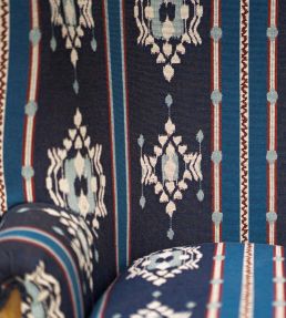King's Ikat Fabric by MINDTHEGAP Blue