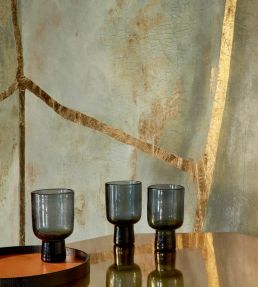 Kintsugi eclat Mural by Elitis Green/Gold