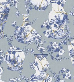 Kintsugi Pot Metallic Wallpaper by Jannelli&Volpi Blue