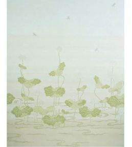 Kireina Lotus Panel Set Mural by Schumacher White Ivory