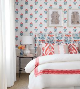 Kismet Stripe Fabric by Thibaut Coral