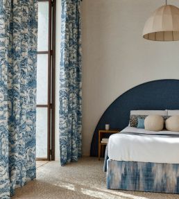 Kisumu Fabric by Clarke & Clarke Noir/Linen