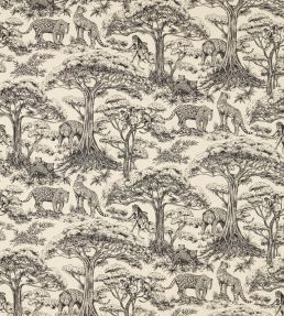Kisumu Fabric by Clarke & Clarke Noir/Linen