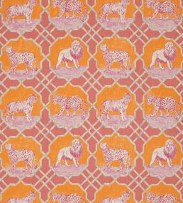 Kitty Cat Fabric by Jim Thompson No.9 Flamingo