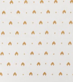 Kokoshnik Printed Voile Linen Fabric by Volga Linen Old Gold/Oyster