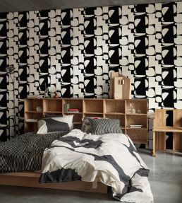 Konkelo Wallpaper by Marimekko Black/Beige