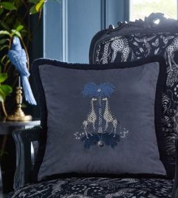 Kruger Cushion 43 x 43cm by Clarke & Clarke Charcoal