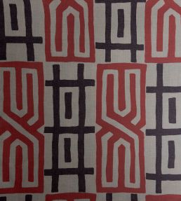 Kuba Fabric by Titley and Marr Teal & Terracotta