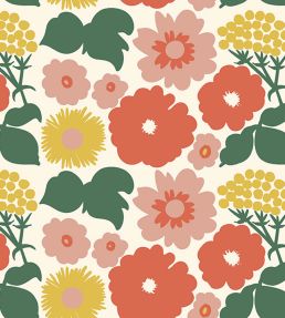 Kukkatori Wallpaper by Marimekko Red/Green